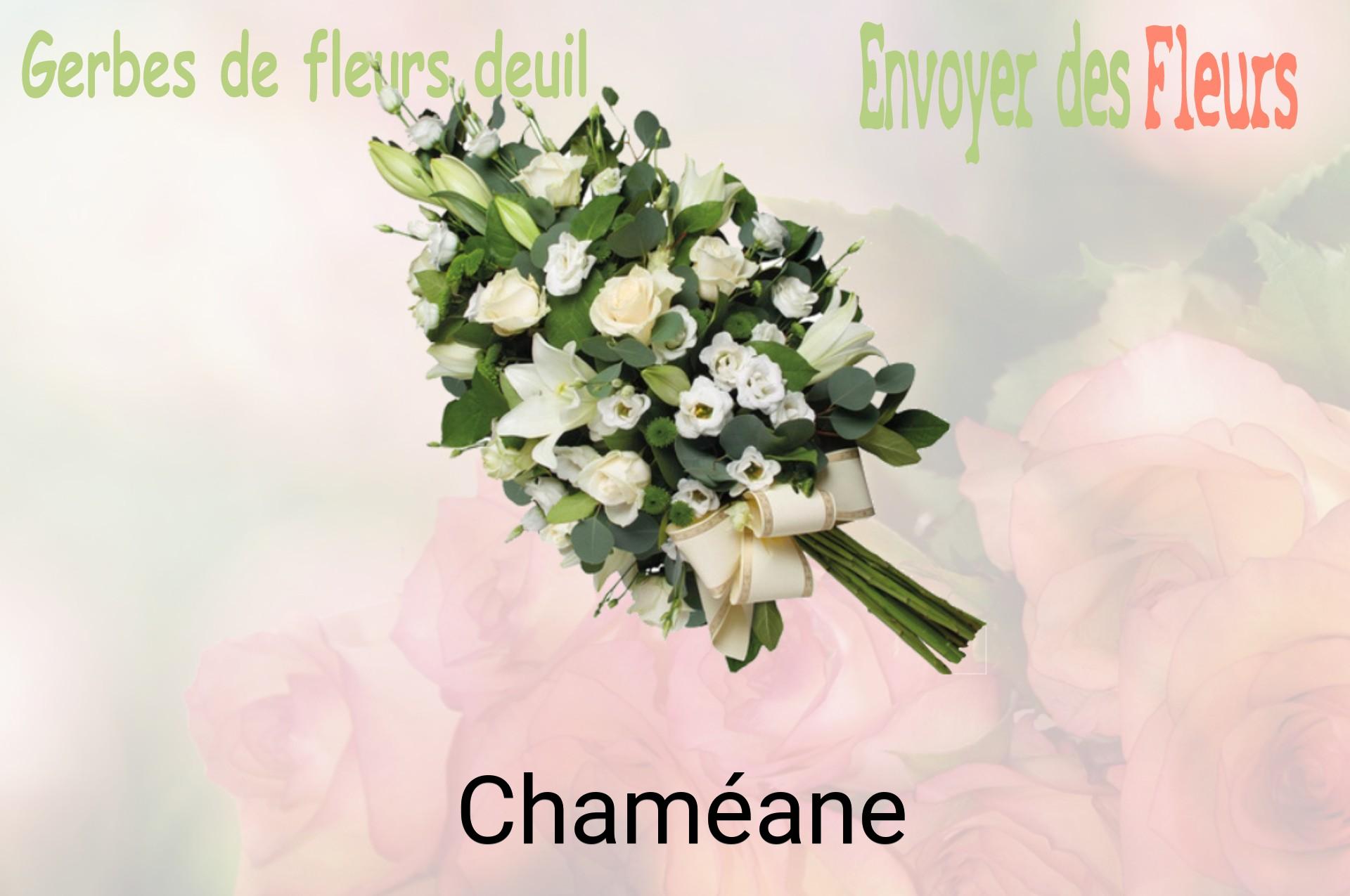 Gerbe de fleurs de deuil livrée à Chaméane